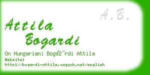 attila bogardi business card